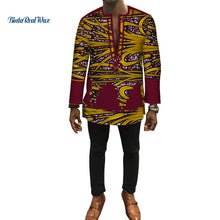 Load image into Gallery viewer, Autumn Dashiki African Bazin Riche Mens Top Clothes Patchwork Shirts African Design Clothes Custom Print Shirt