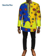 Load image into Gallery viewer, Autumn Dashiki African Bazin Riche Mens Top Clothes Patchwork Shirts African Design Clothes Custom Print Shirt