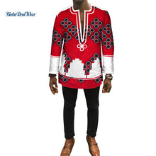 Load image into Gallery viewer, Autumn Dashiki African Bazin Riche Mens Top Clothes Patchwork Shirts African Design Clothes Custom Print Shirt