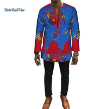 Load image into Gallery viewer, Autumn Dashiki African Bazin Riche Mens Top Clothes Patchwork Shirts African Design Clothes Custom Print Shirt