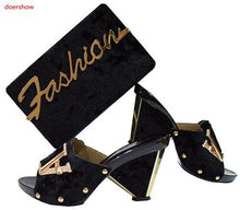 Load image into Gallery viewer, doershow African Matching Shoe and Bags Italian In Women High Quality African Wedding Shoes and Bag Set Nigerian Shoes TGF1-21