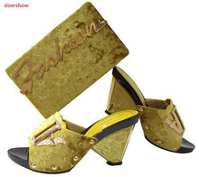 Load image into Gallery viewer, doershow African Matching Shoe and Bags Italian In Women High Quality African Wedding Shoes and Bag Set Nigerian Shoes TGF1-21