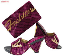 Load image into Gallery viewer, doershow African Matching Shoe and Bags Italian In Women High Quality African Wedding Shoes and Bag Set Nigerian Shoes TGF1-21