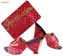 Load image into Gallery viewer, doershow African Matching Shoe and Bags Italian In Women High Quality African Wedding Shoes and Bag Set Nigerian Shoes TGF1-21