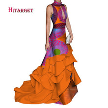 Load image into Gallery viewer, africa dresses for women splice long sexy with sleeveless Mopping fishtail dress africa dashiki