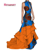 Load image into Gallery viewer, africa dresses for women splice long sexy with sleeveless Mopping fishtail dress africa dashiki
