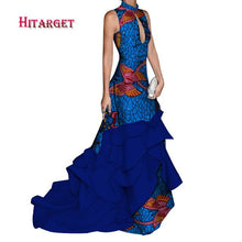 Load image into Gallery viewer, africa dresses for women splice long sexy with sleeveless Mopping fishtail dress africa dashiki
