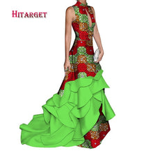 Load image into Gallery viewer, africa dresses for women splice long sexy with sleeveless Mopping fishtail dress africa dashiki