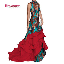 Load image into Gallery viewer, africa dresses for women splice long sexy with sleeveless Mopping fishtail dress africa dashiki