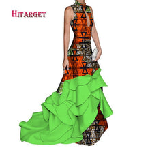 Load image into Gallery viewer, africa dresses for women splice long sexy with sleeveless Mopping fishtail dress africa dashiki