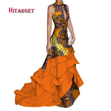 Load image into Gallery viewer, africa dresses for women splice long sexy with sleeveless Mopping fishtail dress africa dashiki