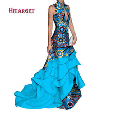 Load image into Gallery viewer, africa dresses for women splice long sexy with sleeveless Mopping fishtail dress africa dashiki
