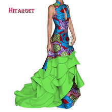 Load image into Gallery viewer, africa dresses for women splice long sexy with sleeveless Mopping fishtail dress africa dashiki