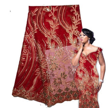Load image into Gallery viewer, Latest French Laces Fabrics High Quality Sequins Tulle African Laces Fabric Wedding French Tulle Lace A18B12-18