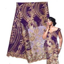 Load image into Gallery viewer, Latest French Laces Fabrics High Quality Sequins Tulle African Laces Fabric Wedding French Tulle Lace A18B12-18