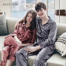 Load image into Gallery viewer, Woman and Man Autumn Winter Pajamas Set Sleepwear for Couple