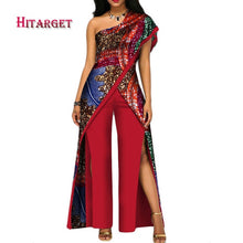 Load image into Gallery viewer, new autumn African Pant set for women sexy off shoulder Jumpsuit dashiki clothing batik wax printing print cotton
