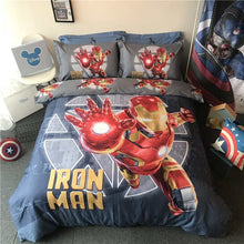 Load image into Gallery viewer, Marvel Iron Man bedding set twin size comforter bedlinens for kids bedroom cotton quilt cover flat bed sheets pillowcase 3/4/5pc
