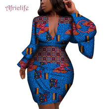 Load image into Gallery viewer, Fashion Women Dress Bazin Riche African Print Flare Sleeve Dresses