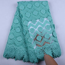 Load image into Gallery viewer, High Quality African Lace Fabric Teal Milk Silk Applique Lace French  Tulle Lace Fabric For Nigerian Wedding Dress